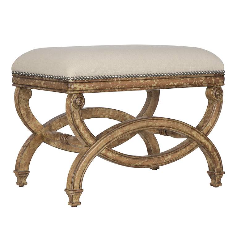 Image 3 Uttermost Karline 23" Wide Natural Fabric Rectangular Bench more views