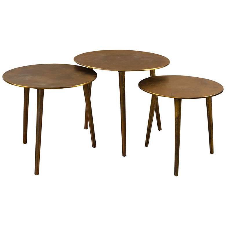 Image 4 Uttermost Kasai Antique Gold Nesting Coffee Tables Set of 3 more views