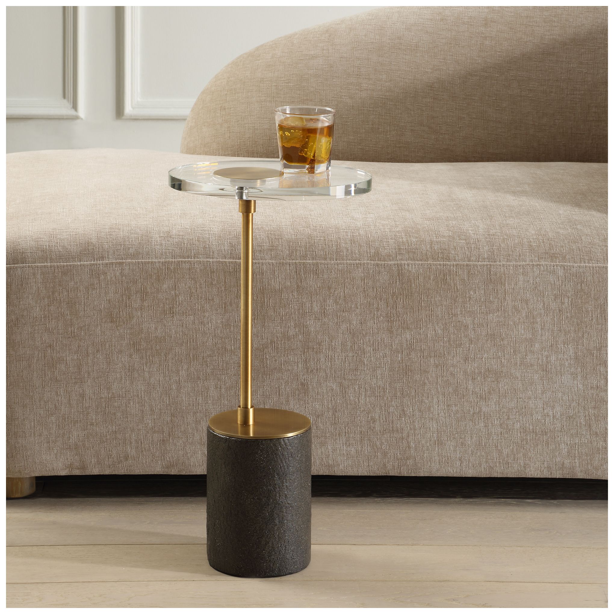 Image 3 Uttermost Kaufman 22" H Brass and Black Accent Table more views