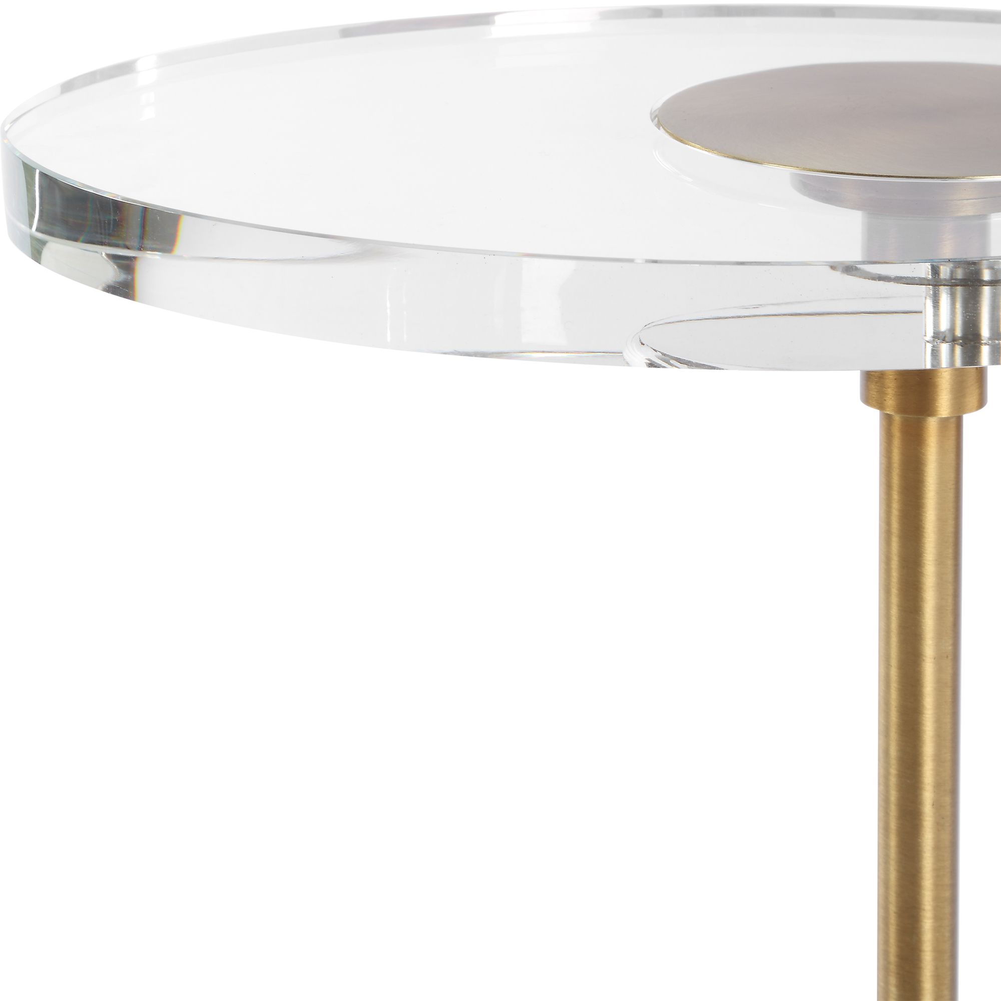 Uttermost Kaufman 22" H Brass and Black Accent Table