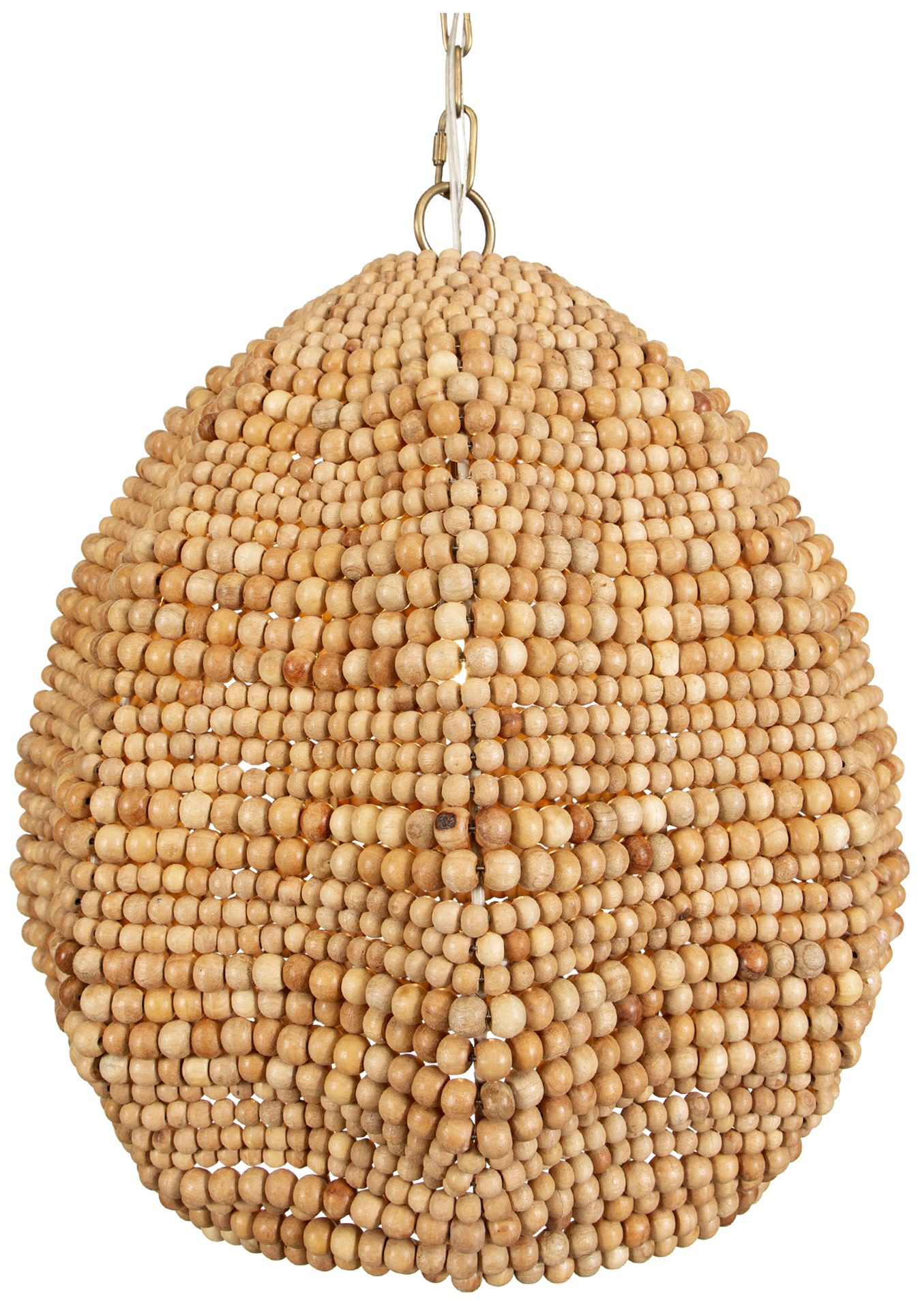 Uttermost Kauri 18" Wide 1 Lt Natural Wood Bead Pendant