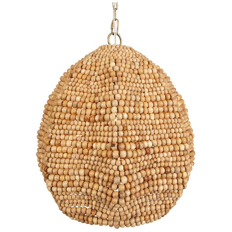 Image 2 Uttermost Kauri 18" Wide 1 Lt Natural Wood Bead Pendant