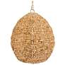 2_Uttermost Kauri 18" Wide 1 Lt Natural Wood Bead Pendant