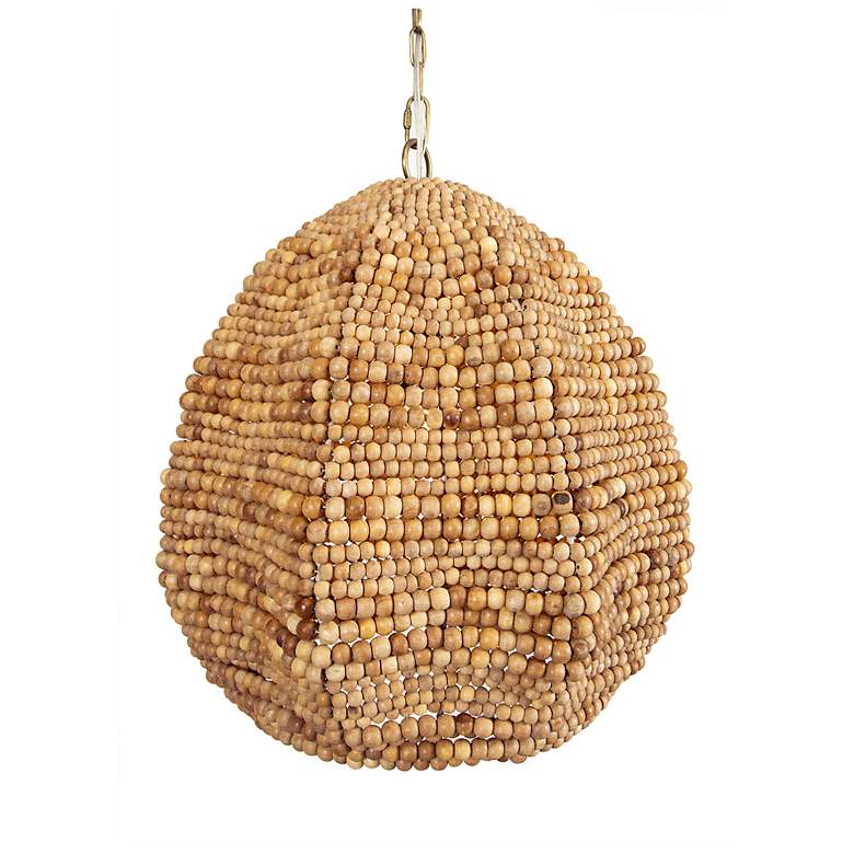 Image 3 Uttermost Kauri 18" Wide 1 Lt Natural Wood Bead Pendant more views