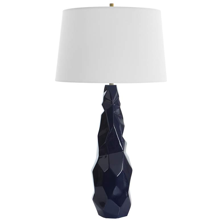 Image 4 Uttermost Kavos 31" Navy Blue Gloss Glaze Ceramic Table Lamp more views