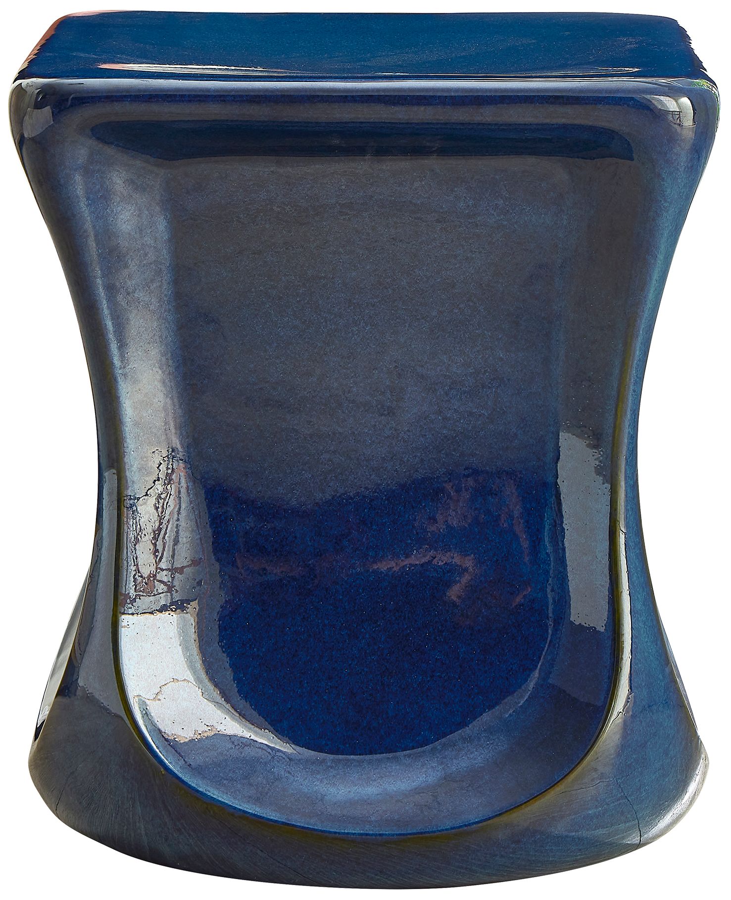 Image 4 Uttermost Kaz 18 1/4" H x 15" W Deep Blue Outdoor Garden Stool more views