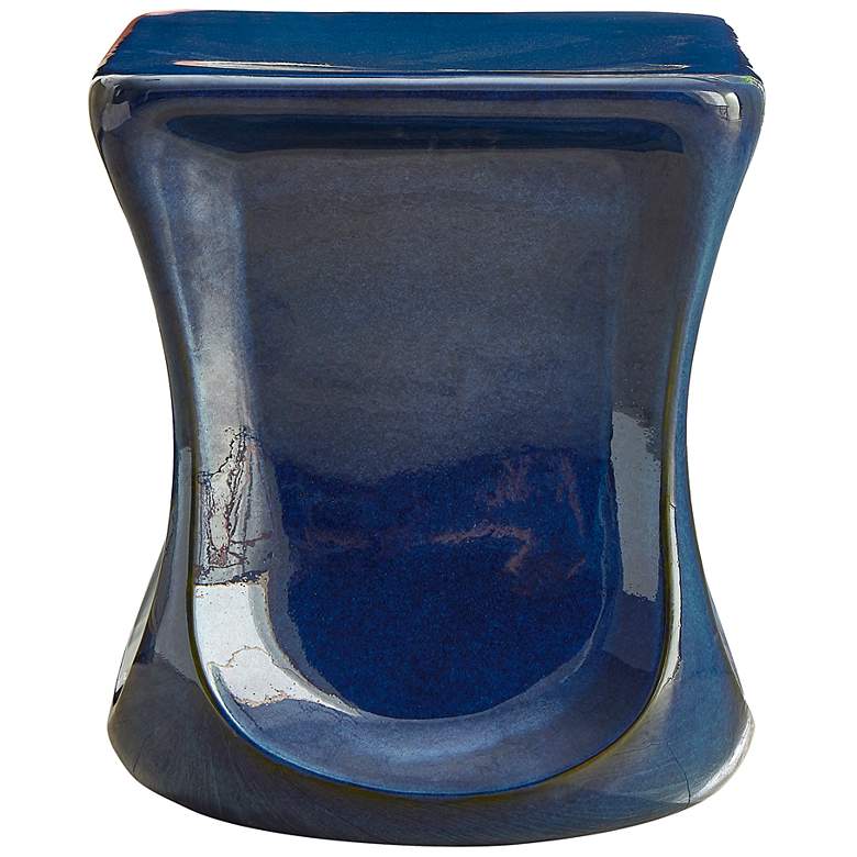 Image 4 Uttermost Kaz 18 1/4" H x 15" W Deep Blue Outdoor Garden Stool more views