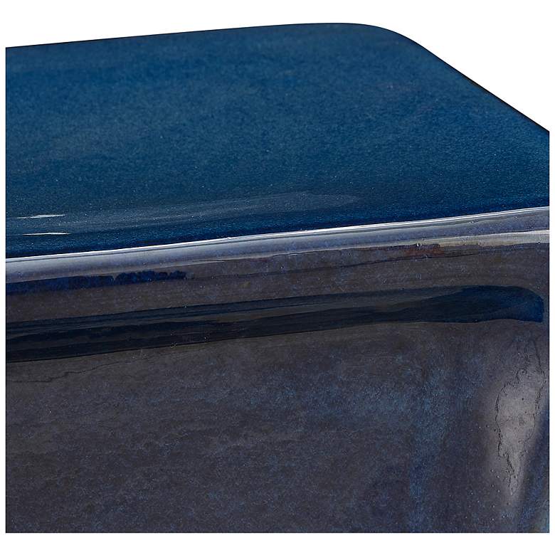 Image 5 Uttermost Kaz 18 1/4" H x 15" W Deep Blue Outdoor Garden Stool more views