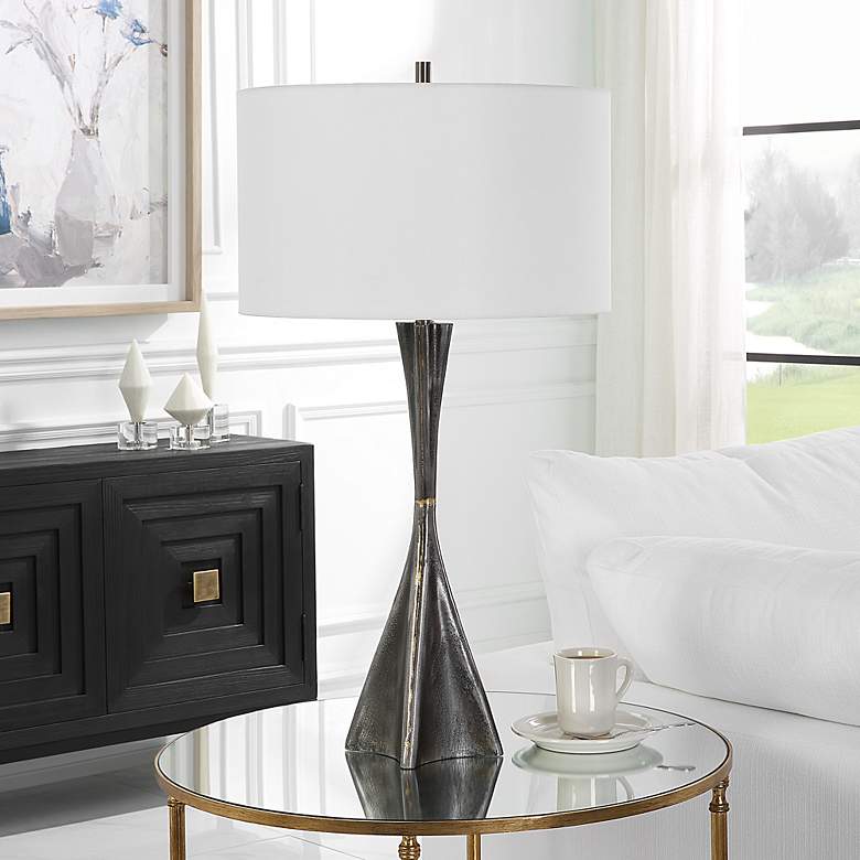 Image 3 Uttermost Keiron 32" High Modern Cast Iron and Brass Table Lamp more views