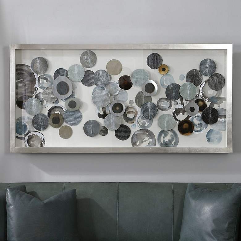 Image 1 Uttermost Kella 58 1/2"W Shadow Box Framed Metal Wall Art