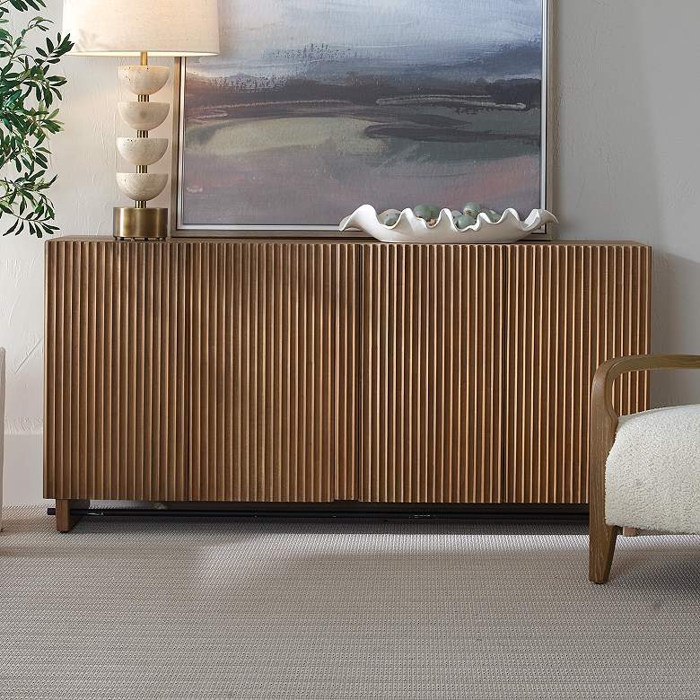 Image 1 Uttermost Kellem 64" Wide 4 Door Cabinet