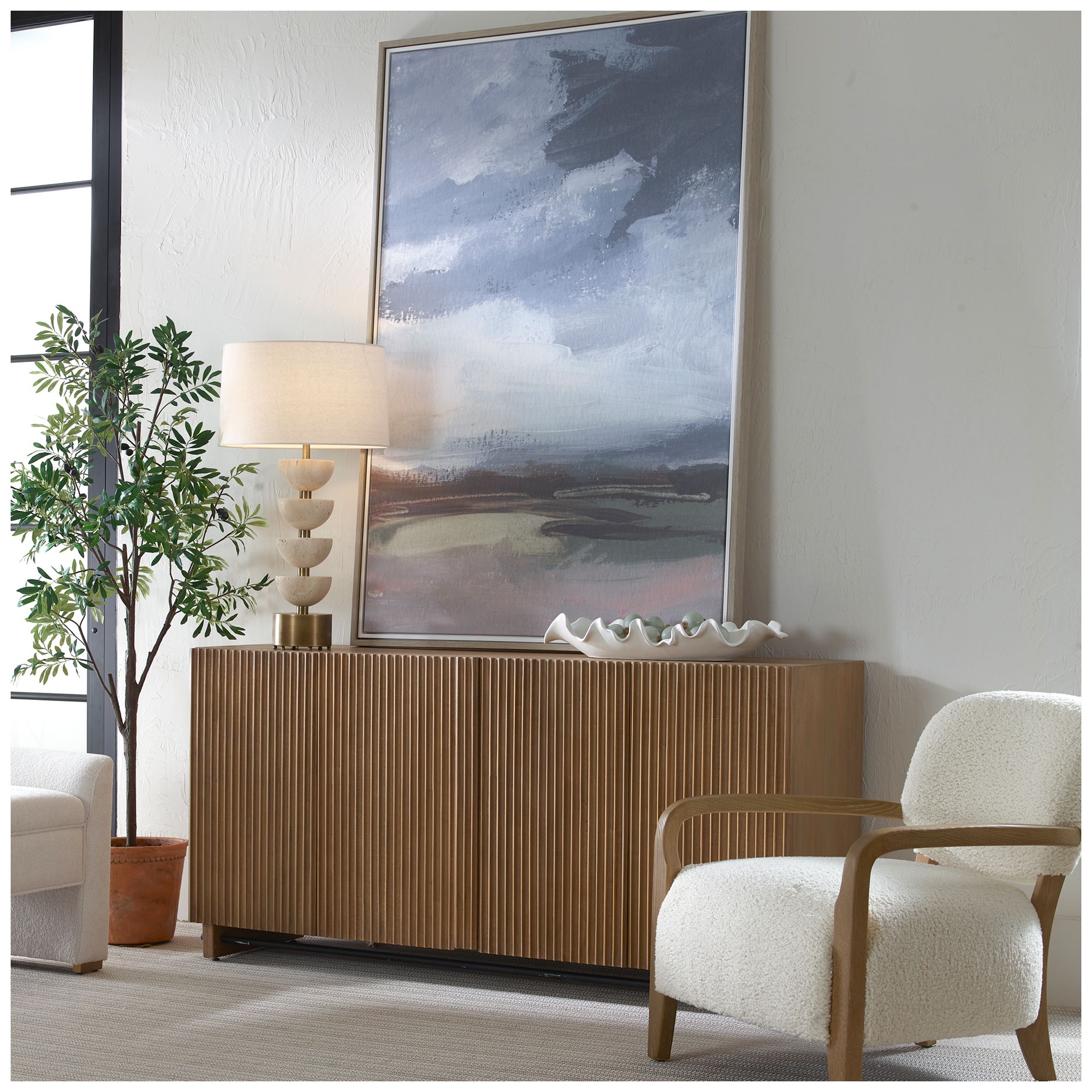 Image 3 Uttermost Kellem 64" Wide 4 Door Cabinet more views