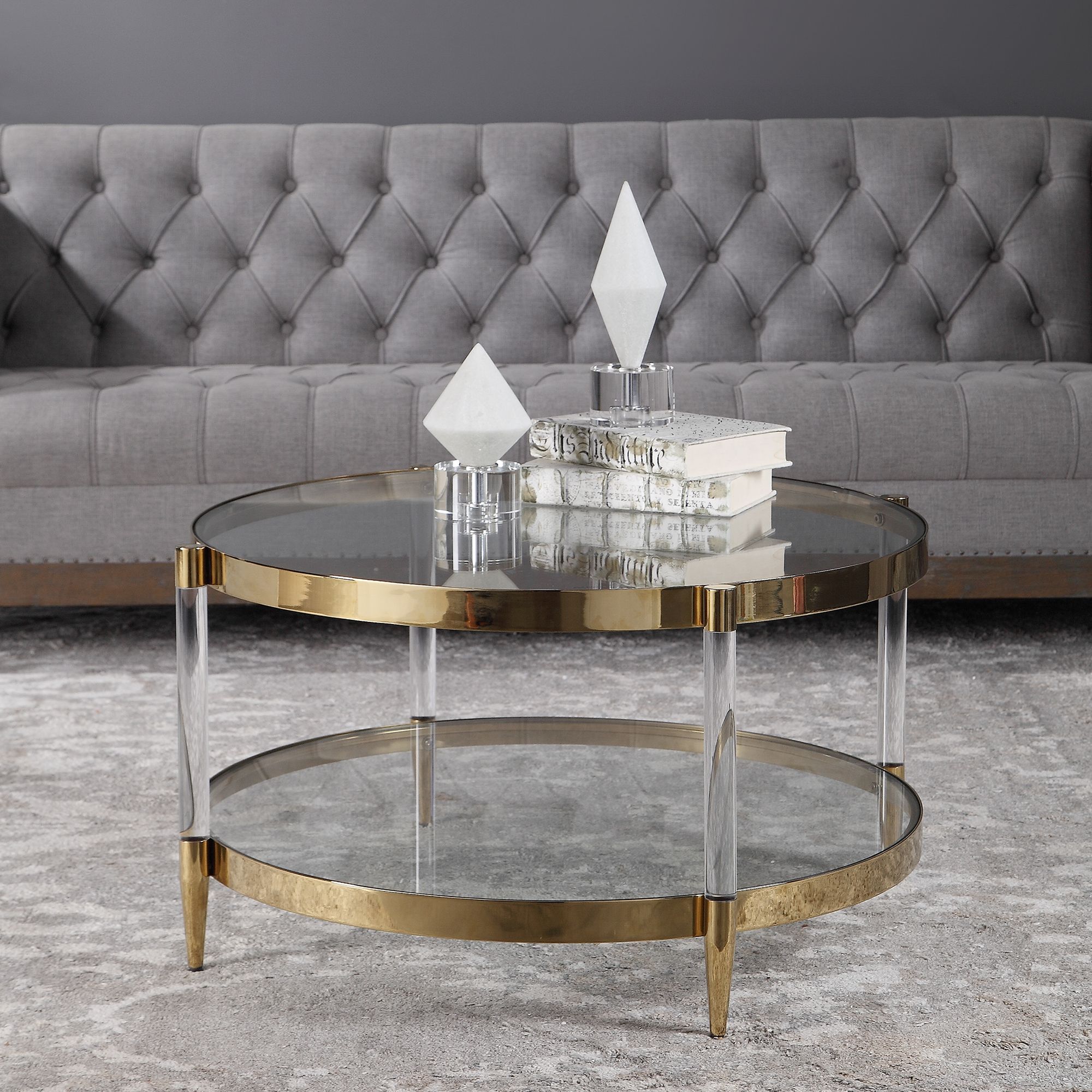 Image 5 Uttermost Kellen Glass Coffee Table more views