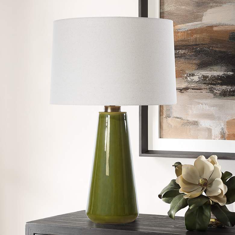 Image 3 Uttermost Kelley 28 3/4" High Moss Green Ceramic Table Lamp more views