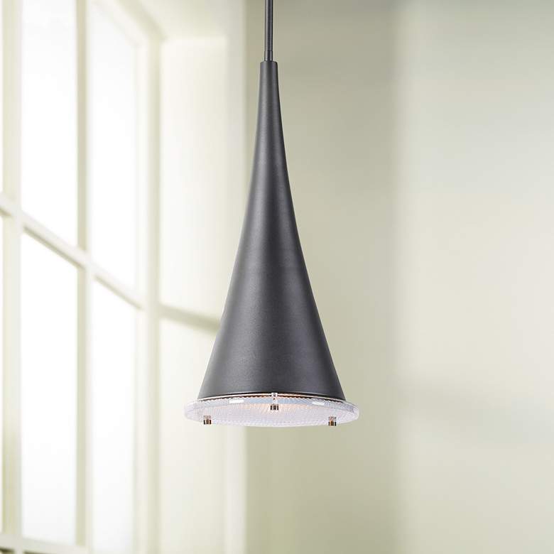 Image 1 Uttermost Kemi Sanded Black Pendant Light