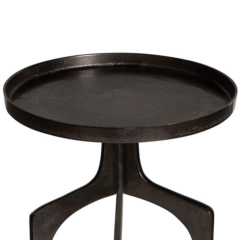 Image 3 Uttermost Kenna 16 inch Wide Textured Bronze Metal Accent Table more views