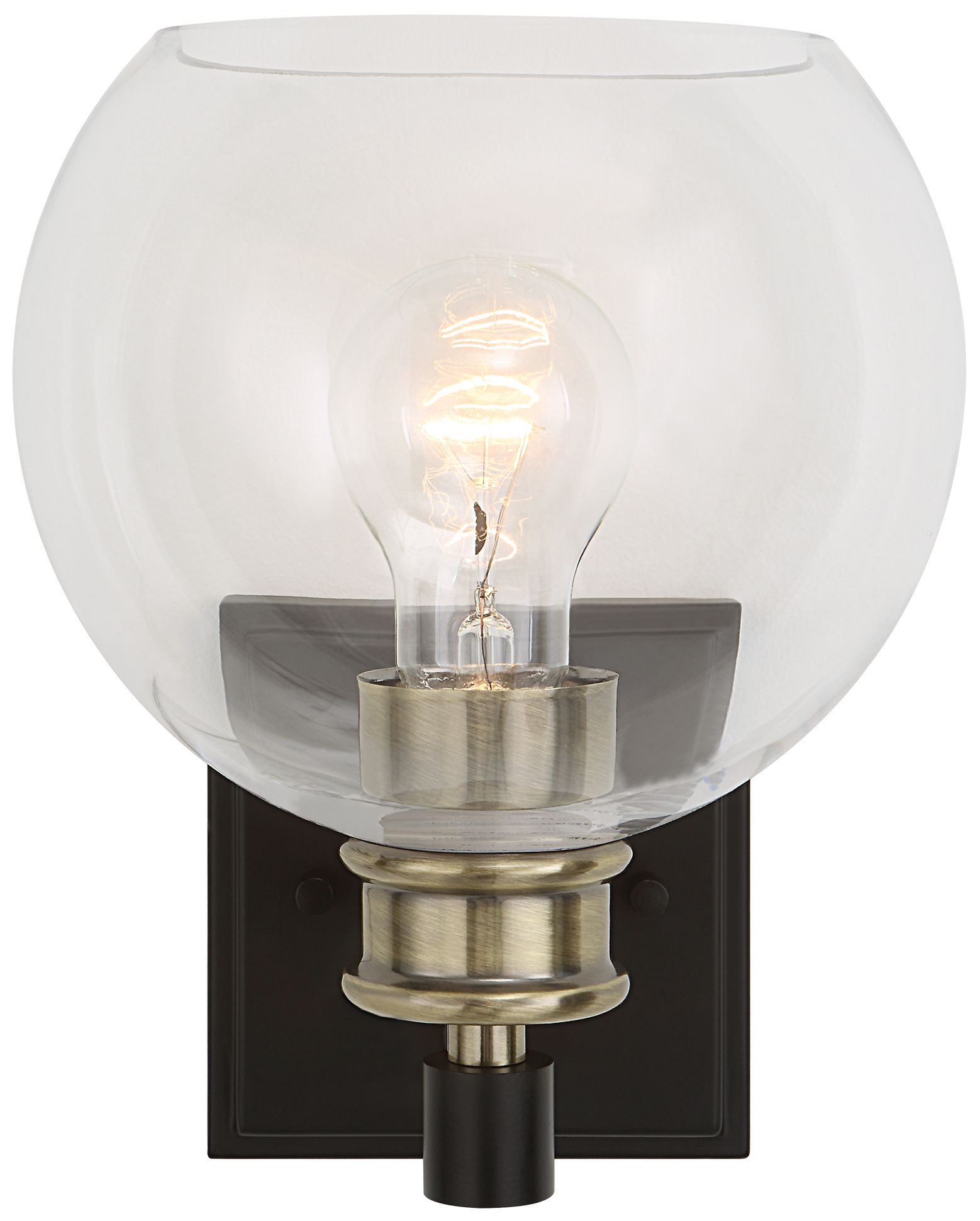 Image 2 Uttermost Kent Black and Antique Brass 1 Lt Sconce