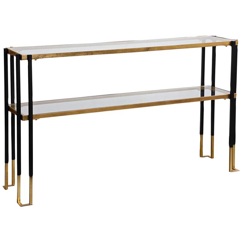 Image 2 Uttermost Kentmore 53 1/2" Wide Matte Black and Gold Console Table