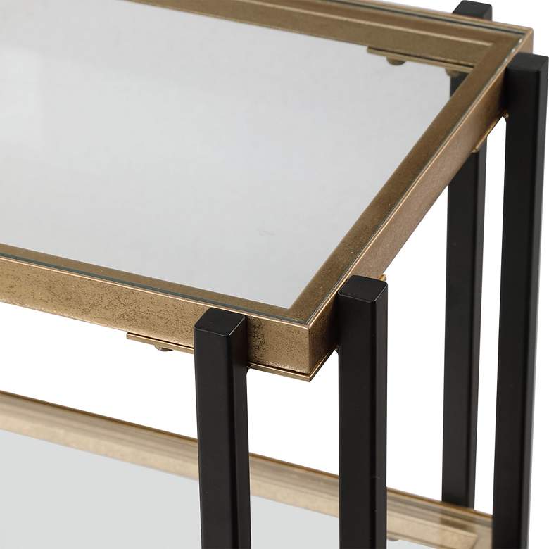 Image 3 Uttermost Kentmore 53 1/2 inch Wide Matte Black and Gold Console Table more views