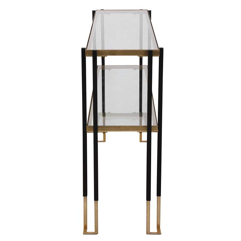 Image 5 Uttermost Kentmore 53 1/2" Wide Matte Black and Gold Console Table more views