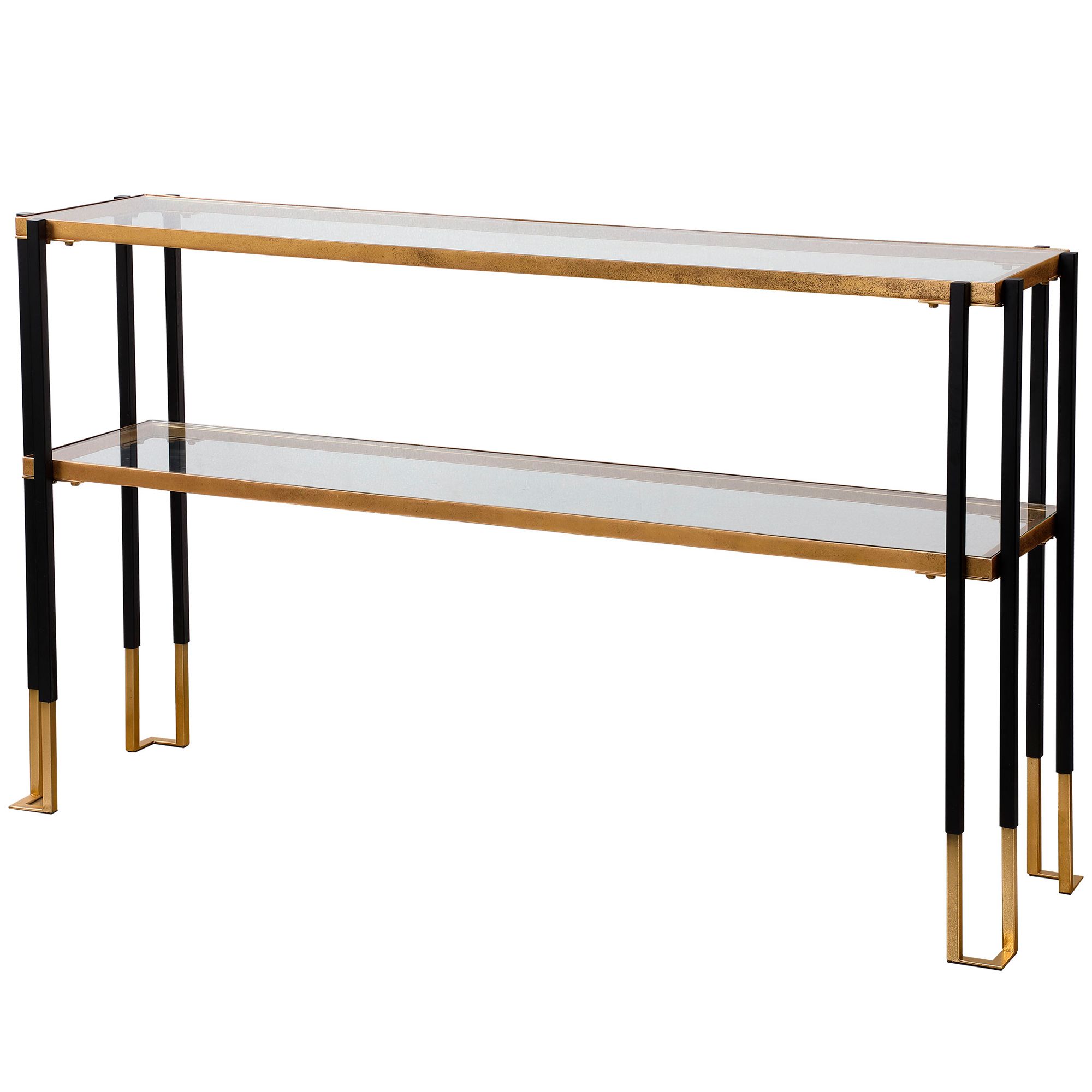 Uttermost Kentmore 53 1/2" Wide Matte Black and Gold Console Table