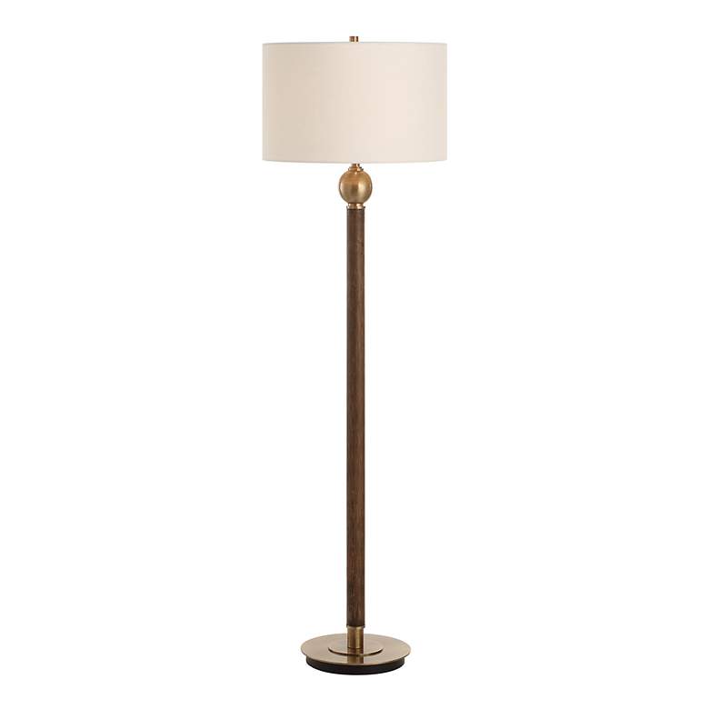 Image 2 Uttermost Keros 62" High Dark Oak Wood Floor Lamp