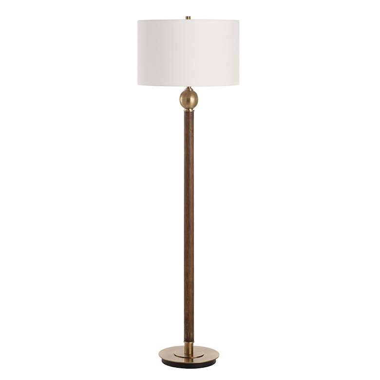 Image 4 Uttermost Keros 62" High Dark Oak Wood Floor Lamp more views