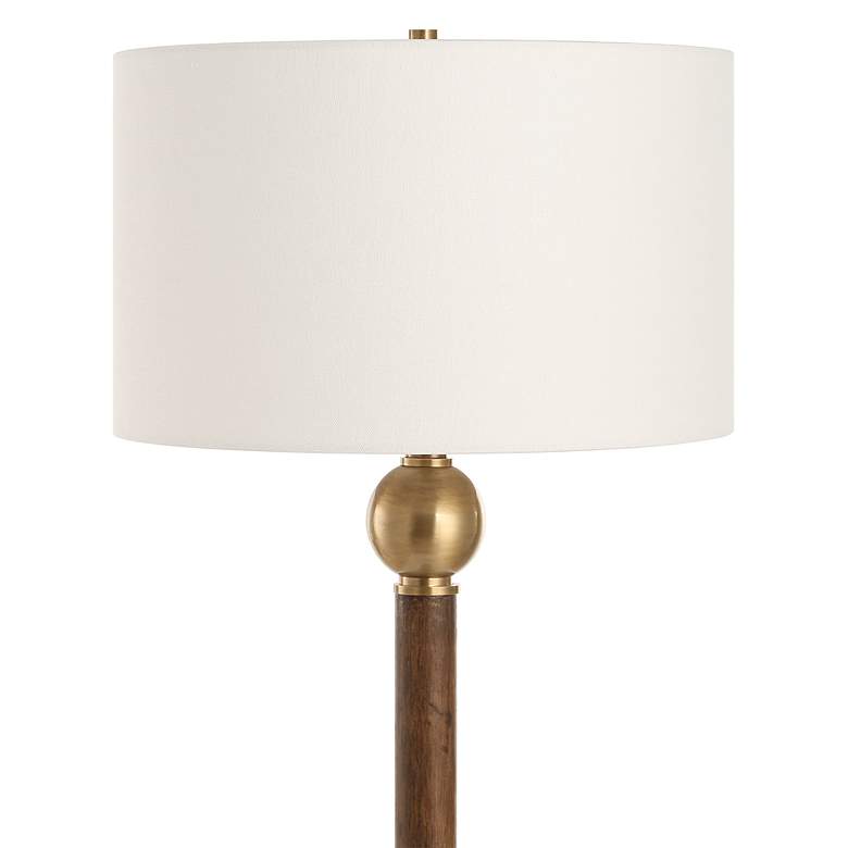 Image 5 Uttermost Keros 62" High Dark Oak Wood Floor Lamp more views