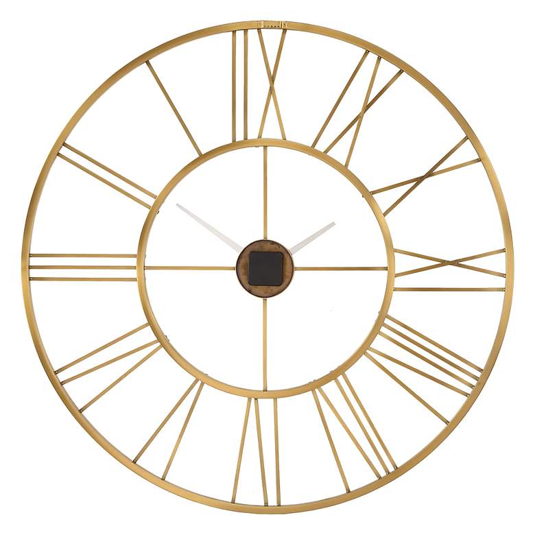 Image 7 Uttermost Keyann Brushed Brass 36" Round Wall Clock more views