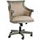Uttermost Kimalina Silver Leaf Linen Swivel Office Chair