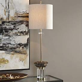 Image1 of Uttermost Kiota 34" Brushed Brass Plated Buffet Table Lamp