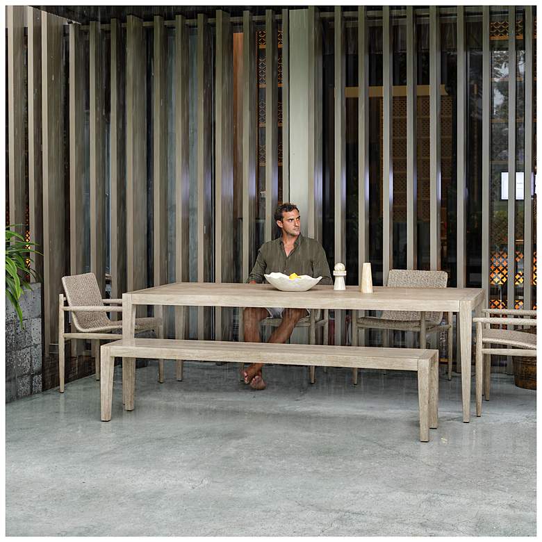 Image 3 Uttermost Kirkham 81" Wide Mahogany Outdoor Bench more views