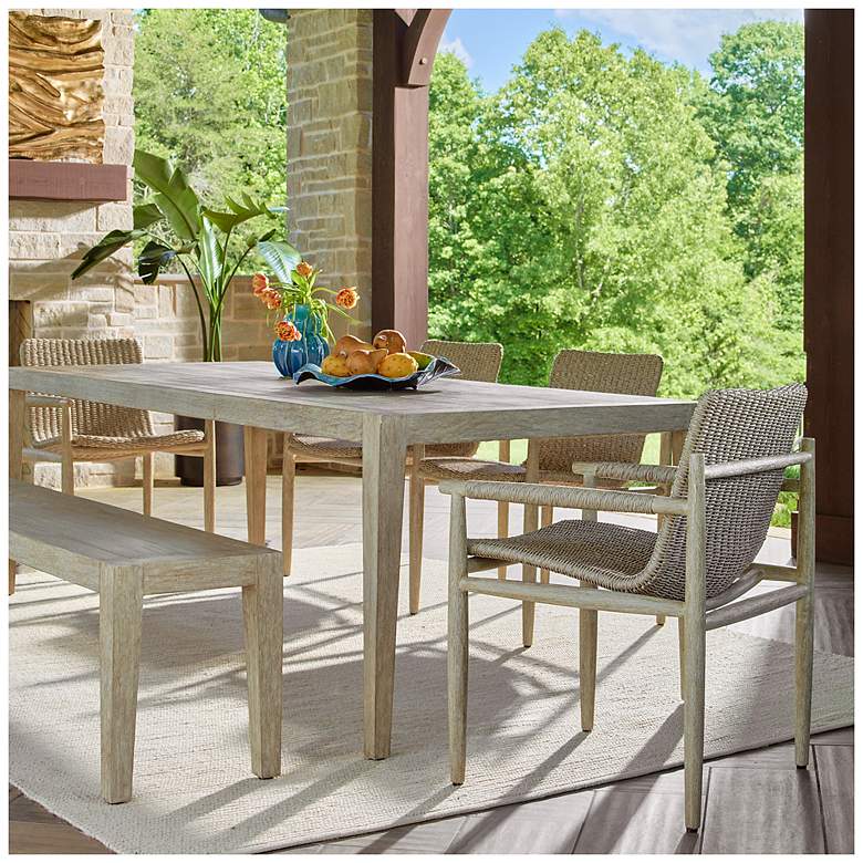 Image 4 Uttermost Kirkham 92" Wide Mahogany Outdoor Dining Table more views
