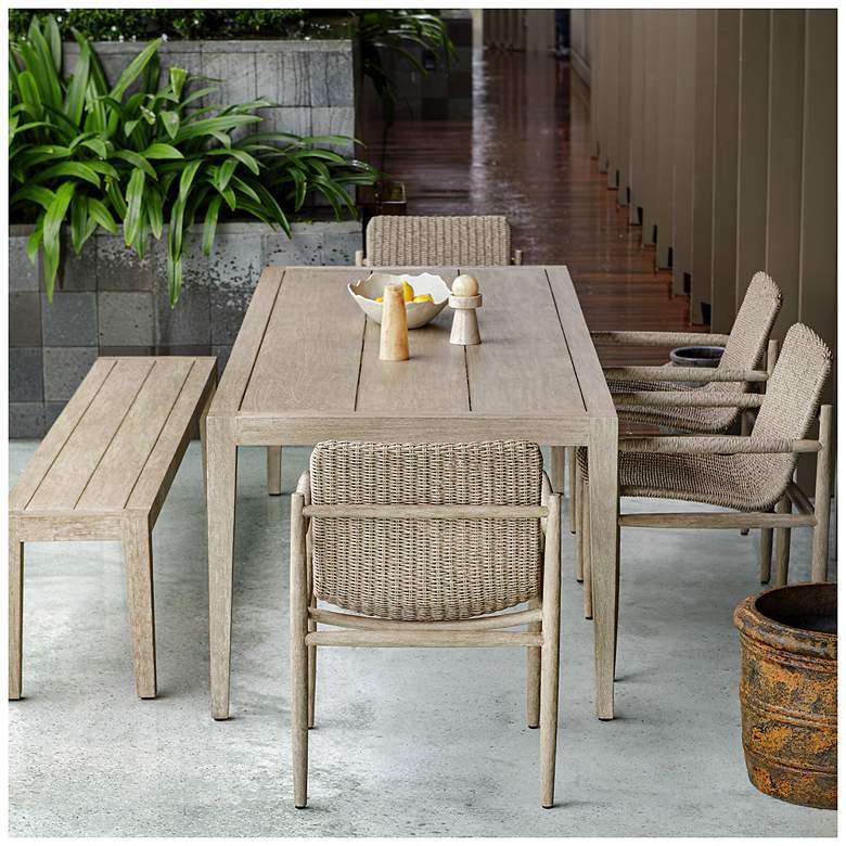 Image 6 Uttermost Kirkham 92" Wide Mahogany Outdoor Dining Table more views