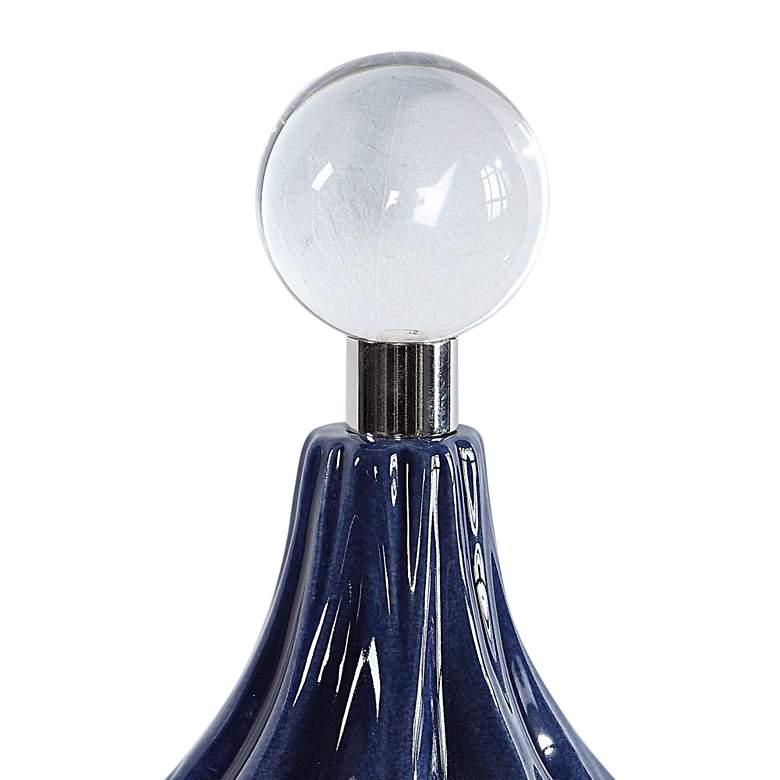 Image 3 Uttermost Klara Glossy Cobalt Blue Ceramic Bottles Set of 2 more views