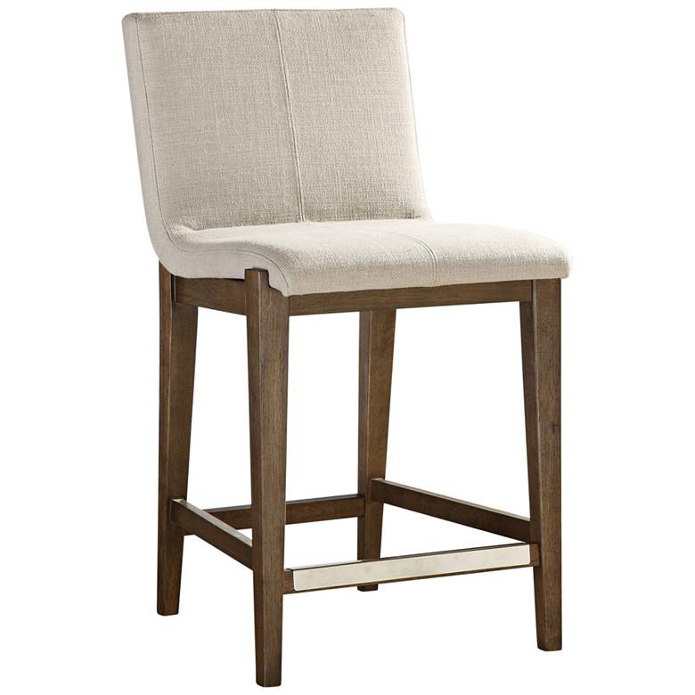 Image 2 Uttermost Klemens 26 inch Neutral Linen Fabric Counter Stool