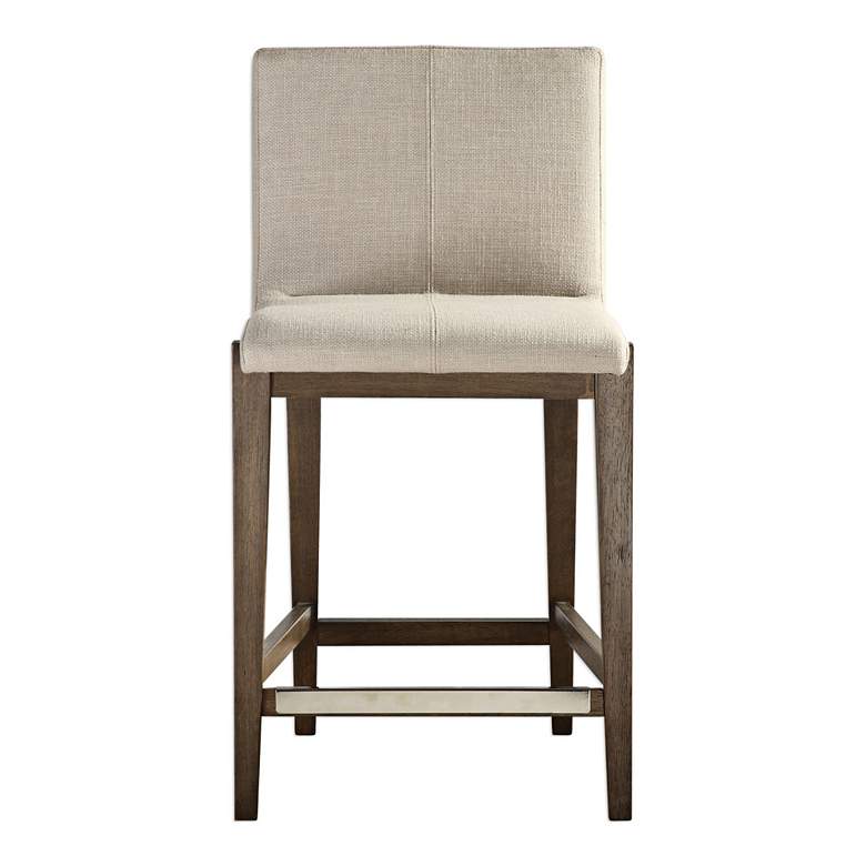 Image 3 Uttermost Klemens 26" Neutral Linen Fabric Counter Stool more views
