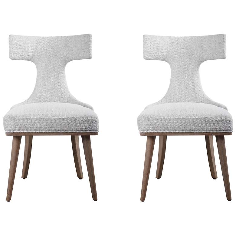 Image 3 Uttermost Klismos Off-White Fabric Accent Chairs Set of 2