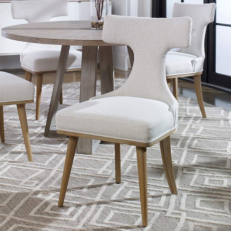 Image 2 Uttermost Klismos Off-White Fabric Accent Chairs Set of 2