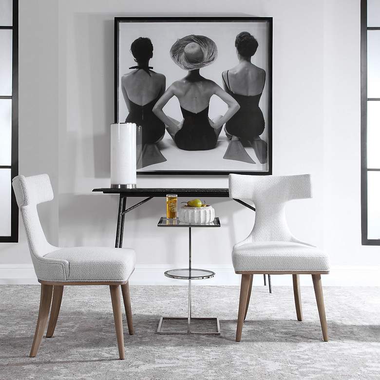 Image 4 Uttermost Klismos Off-White Fabric Accent Chairs Set of 2 more views