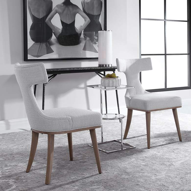 Image 5 Uttermost Klismos Off-White Fabric Accent Chairs Set of 2 more views
