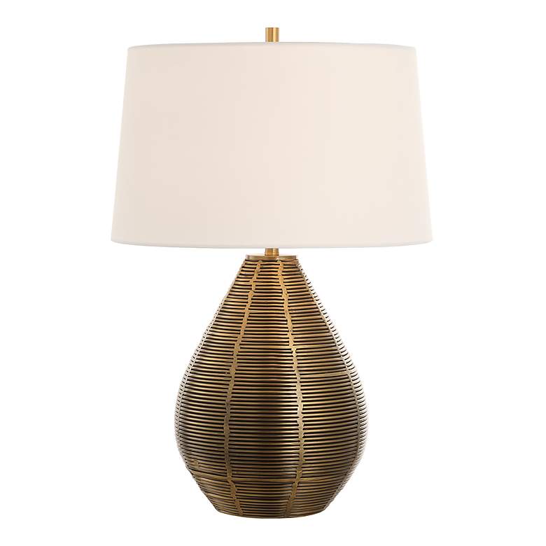 Image 2 Uttermost Knowles 25" High Plated Brushed Brass Table Lamp
