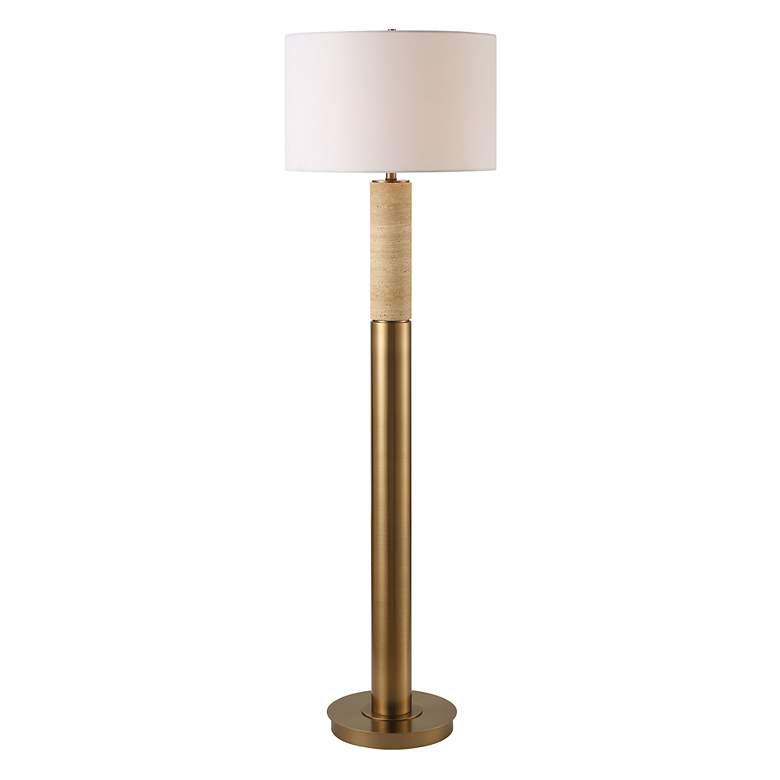 Image 2 Uttermost Knox 66" Modern Travertine Floor Lamp