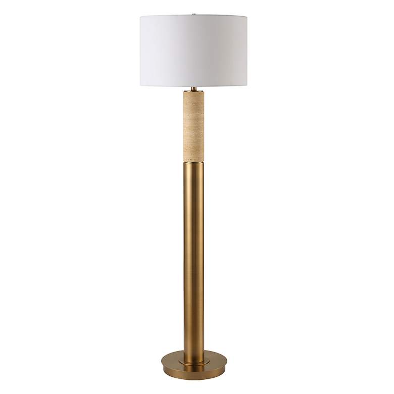 Image 4 Uttermost Knox 66" Modern Travertine Floor Lamp more views