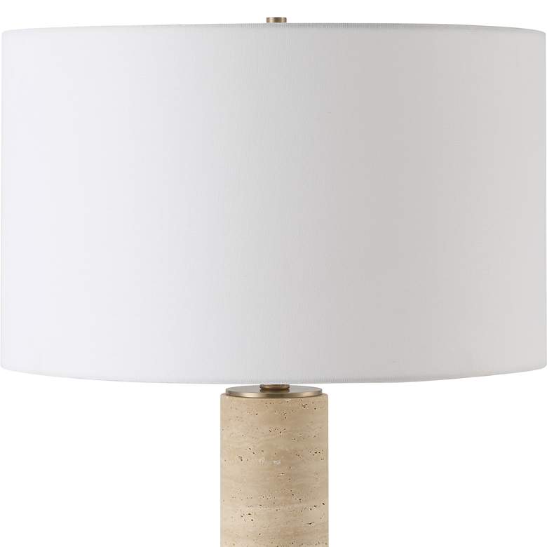 Image 5 Uttermost Knox 66" Modern Travertine Floor Lamp more views