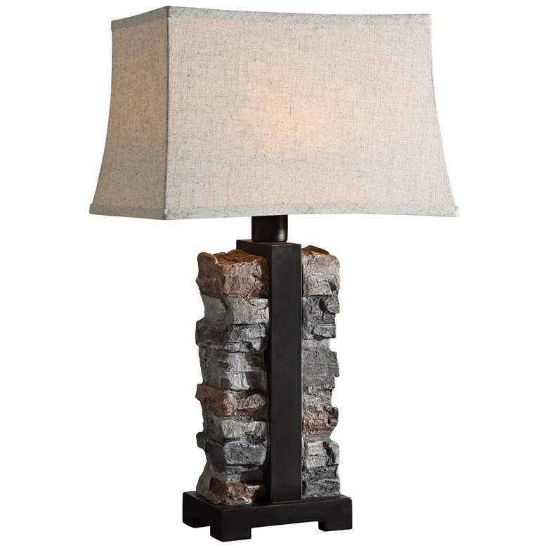 Image 2 Uttermost Kodiak 28 1/2" Stacked Stone Concrete Outdoor Table Lamp