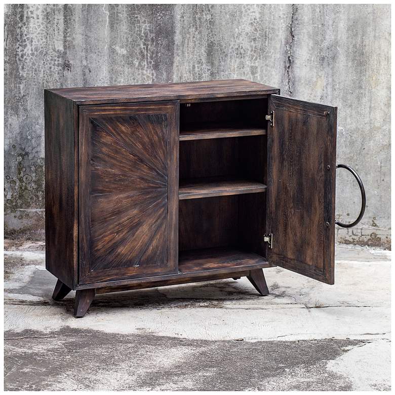 Image 3 Uttermost Kohana 36" Wide Worn Black 2-Door Accent Cabinet more views