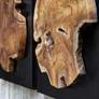 4_Uttermost Kolini 20" Square 3-Piece Teak Wood Wall Decor Set more views