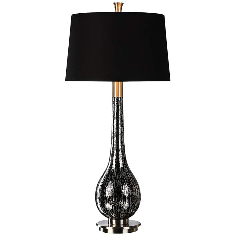 Image 1 Uttermost Komotini Black Glass Tear Drop Table Lamp