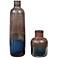 Uttermost Korbin Blue and Bronze Decorative Vases Set of 2